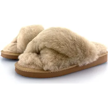 Dámské pantofle Dámské vlněné papuče RUNE, světle hnědé 38