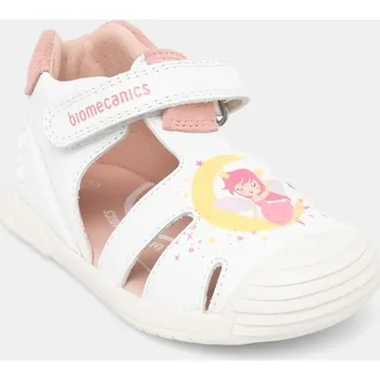 Dívčí sandály Dětské kožené sandály Biomecanics bílá barva, 252111 00X, EUR 22