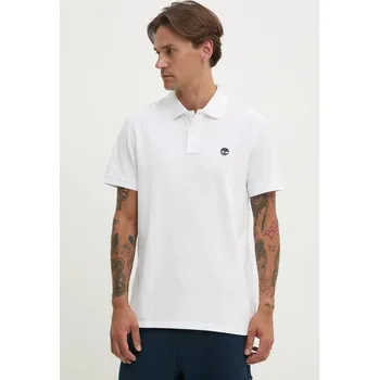 Pánské tričko Bavlněné polo tričko Timberland bílá barva, TB0A6VDP1001 00X, vel. L