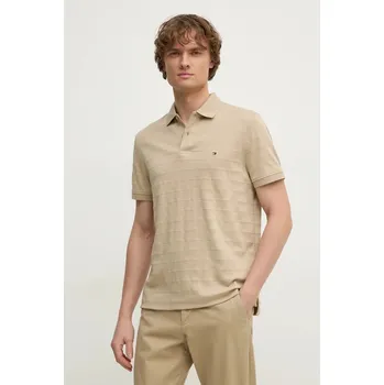 Bavlněné polo tričko Tommy Hilfiger béžová barva, MW0MW37528 80X, vel. S