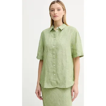 Pánská košile Lněná košile Samsoe Samsoe SALARIKAR F25100188 zelená 70D, vel. L