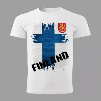 Pánské tričko tričko s vlajkou FINSKA 140