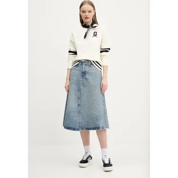 Dámská sukně Džínová sukně HUGO modrá barva, midi, áčková, 50530310 55X, vel. M