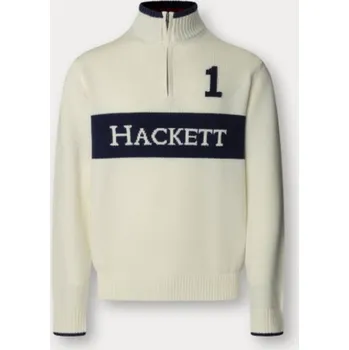 Pánský svetr SVETR HACKETT LONDON HERITAGE WINTER HZIP OFF WHITE