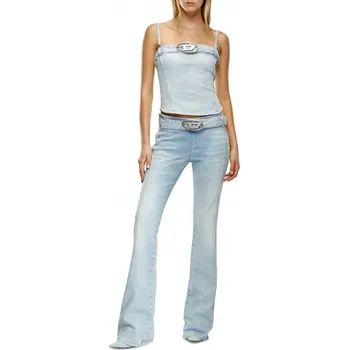 Dámské džíny Diesel D-EBBYBELT-S TROUSERS BLUE DENIM 30/977555 Modrá