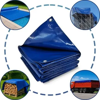 Krycí plachta JAGO Plachta 650 g/m², hliníková oka, modrá, 3 x 5 m