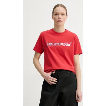 Pánské tričko Bavlněné tričko The Kooples červená barva, FTSC30027K 33X, vel. 42