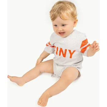 Kojenecký body Bavlněné kojenecké body Tinycottons STRIPES LOGO BODY SS25-146 SS25.146 šedá 09X, vel. 62