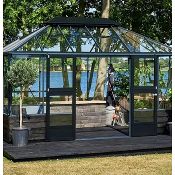 Pergola Juliana Grand Oase On-Wall 5,1 m x 3,7 m, antracit, kalené sklo 3 mm | sleva 11% | cena za ks