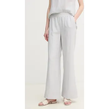 Dámské kalhoty Kalhoty Calvin Klein dámské, šedá barva, jednoduché, high waist, K20K208173 09X, vel. 36