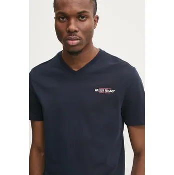 Tričko Guess Jeans tmavomodrá barva, s potiskem, M4YI50 K8HM0 M4YI50.K8HM0 59X, vel. XXL