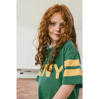 Chlapecké tričko Dětské bavlněné tričko Tinycottons STRIPES LOGO TEE SS25.137 zelená 77X, vel. 104