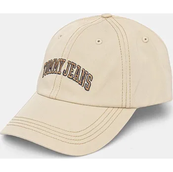 Čepice Bavlněná baseballová čepice Tommy Jeans AM0AM12956 béžová 01X, vel. ONE SIZE