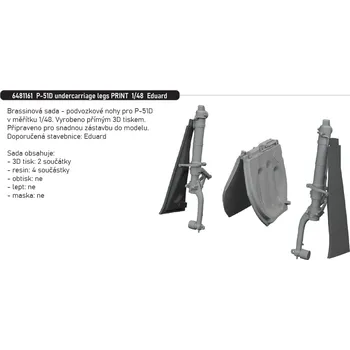 Plastikový model Eduard 1/48 P-51D undercarriage legs PRINT (EDUARD)