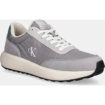 Pánské tenisky Sneakers boty Calvin Klein Jeans ATHLEISURE RUNNER LACEUP MIX šedá barva, YM0YM01195 90X, EUR 40