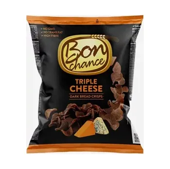 Chips Tmavé chlebové chipsy se třemi druhy sýrů 120 g