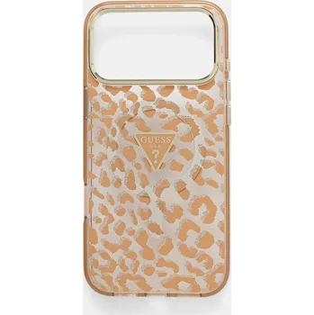 Pouzdro na mobilní telefon Obal na telefon Guess iPhone 17 Pro Max GUHMP17XHLEGTGLW hnědá 88X, vel. ONE SIZE