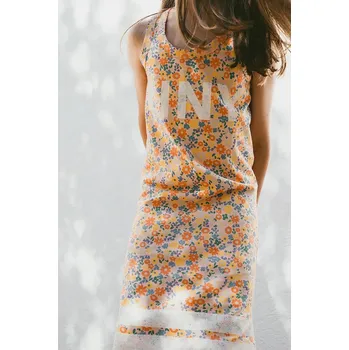 Dámské oblečení Dětské bavlněné šaty Tinycottons GARDEN DRESS SS25.019 oranžová 20X, vel. 92