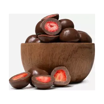 Sušené ovoce GRIZLY Lyofilizované jahody v mléčné čokoládě 250 g