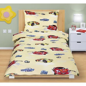 Povlečení Bellatex Junior žluté 140 x 200, 70 x 90 cm zipový uzávěr