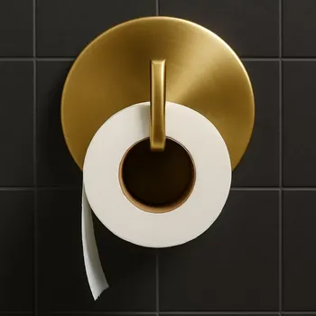 Kovový držák na toaletní papír House Doctor Zlatý