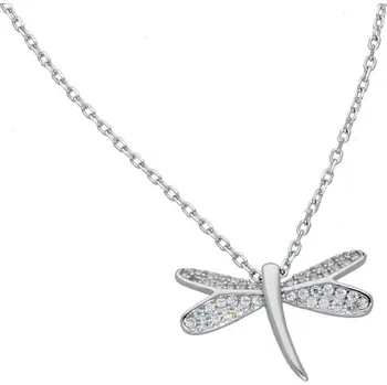 Náhrdelník Goldstore Stříbrný náhrdelník s vážkou a zirkony Délka: 40-45 cm