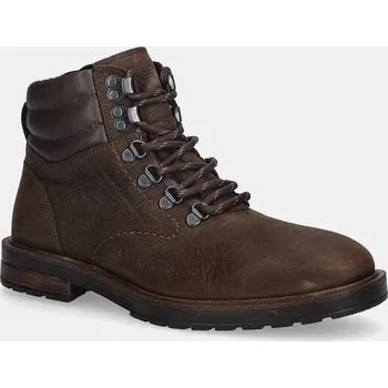 Dámská zimní obuv Nubukové boty Tommy Hilfiger CLEATED HILFIGER WRM HOOK BOOT FM0FM05699 hnědá 88X, EUR 43