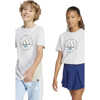 Chlapecké tričko Dětské bavlněné tričko adidas JI6687 šedá 09X, vel. 128
