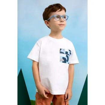 Dětské bavlněné tričko Mayoral 3032.5E.Mini.PPYA modrá 55X, vel. 116