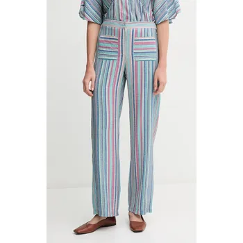 Kalhoty Hoss Intropia dámské, tyrkysová barva, jednoduché, high waist, 6549017 66X, vel. M