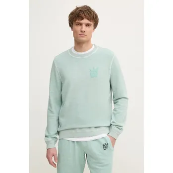 Pánská mikina Bavlněná mikina ZADIG&VOLTAIRE pánská, tyrkysová barva, hladká, JMSS00217 JMSS00217.24W.305 06X, vel. XL