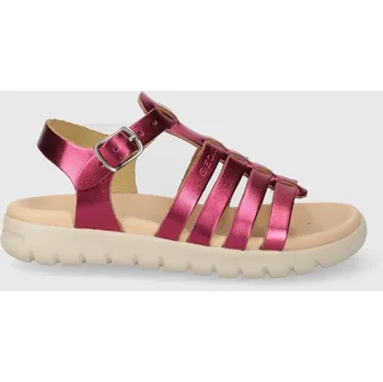 Dívčí obuv Dětské kožené sandály Geox SANDAL SOLEIMA J35GSB.000CF.24.27 růžová 42A, EUR 25