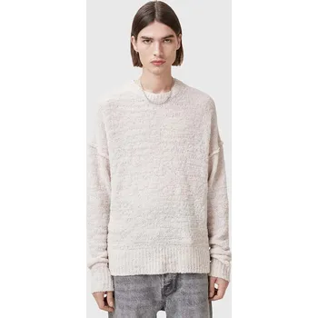 Pánský svetr Vlněný svetr AllSaints CHILLION pánský, bílá barva, M028KC 01A, vel. XXL