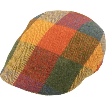 Čepice Fiebig - Headwear since 1903 Pánská kostkovaná vlněná bekovka Cinnamon - Fiebig - Harris Tweed Velikost: 57 cm (M)