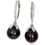 Zlatnictví Helios Náušnice s Černou Perlou a Diamanty