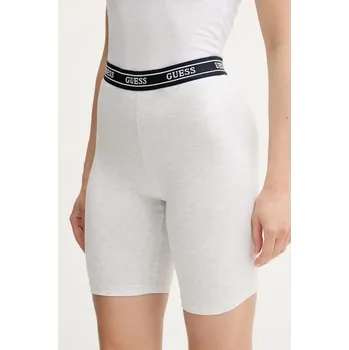 Dámské kraťasy Kraťasy Guess ALINE dámské, šedá barva, s potiskem, medium waist, V5GD18 KCSA2 V5GD18.KCSA2 09X, vel. XS