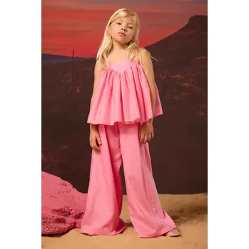 Dětské bavlněné kalhoty Pinko KFPA015.0.CA005 růžová 30X, vel. 158