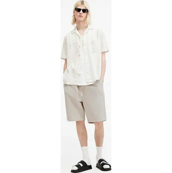 Pánské kraťasy Šortky s příměsí lnu AllSaints HANBURY MF081Y béžová 01X, vel. XS
