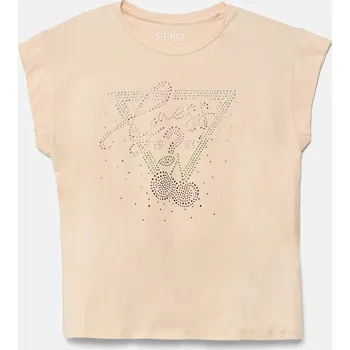 Dívčí tričko Dětské tričko Guess béžová barva, J5GI01 K6YW4 J5GI01.K6YW4.PPYA 02X, vel. 125-135