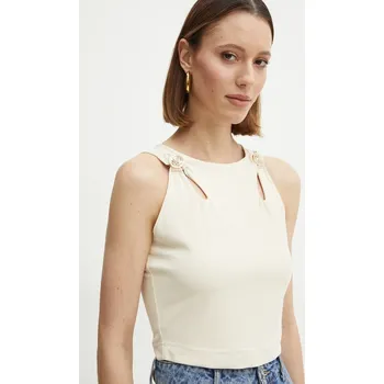 Dámská halenka Halenka Guess dámská, béžová barva, s aplikací, W5RP13 KAQL2 W5RP13.KAQL2 08X, vel. L