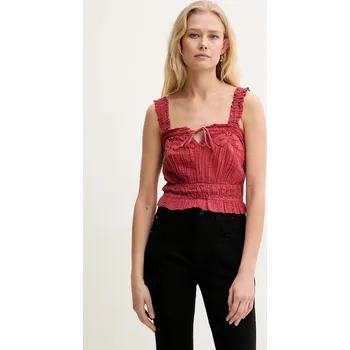 Dámská halenka Halenka Guess REYA dámská, červená barva, s aplikací, W5GH0U WE340 W5GH0U.WE340 92X, vel. L