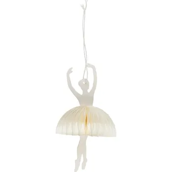 Vánoční ozdoba Papírová vánoční ozdoba baletka Ib Laursen V.14 cm bílá