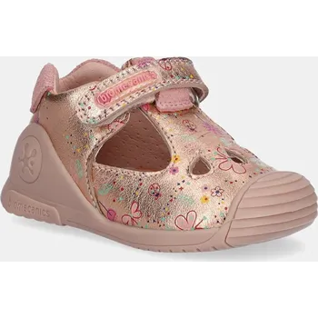 Dívčí sandály Dětské kožené sandály Biomecanics zlatá barva, 252102 39X, EUR 23