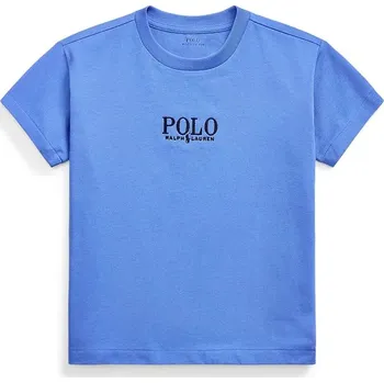 Chlapecké tričko Dětské bavlněné tričko Polo Ralph Lauren modrá barva, s aplikací, 322964779004 55X, vel. 109-116
