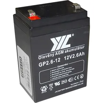 Záložní baterie Pb akumulátor JYC GP2.6-12 VRLA AGM 12V/2,6Ah