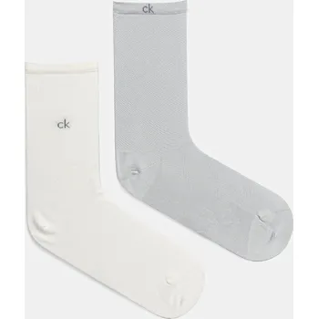 Pánské ponožky Ponožky Calvin Klein 2-pack dámské, šedá barva, 701231377 09X, vel. ONE SIZE