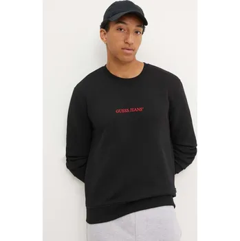 Pánská mikina Mikina Guess Jeans černá barva, s aplikací, M4YQ19 K9V31 M4YQ19.K9V31 99X, vel. M