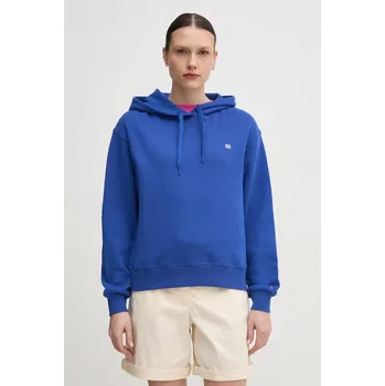 Dámská mikina Bavlněná mikina Tommy Hilfiger dámská, fialová barva, s kapucí, hladká, WW0WW45979 05A, vel. L