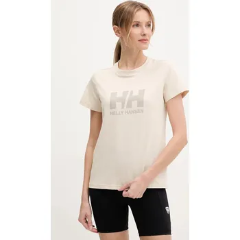 Pánské tričko Bavlněné tričko Helly Hansen HH LOGO béžová barva, 54593 08X, vel. XS