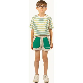 Dětské kraťasy Tinycottons COLOR BLOCK SHORT SS25.251 béžová 80X, vel. 116